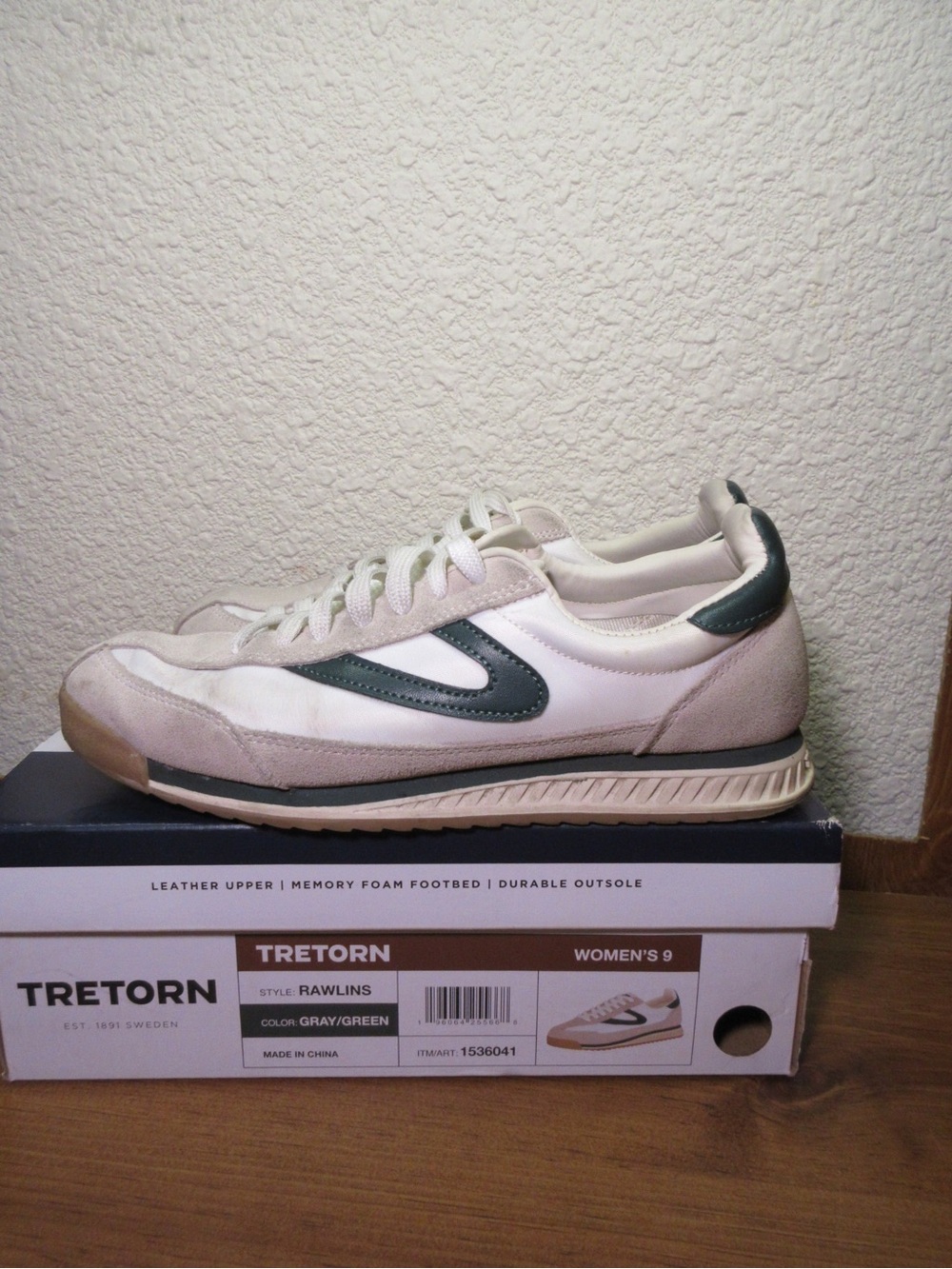 Tretorn Rawlins Men's White and Green Retro Sneaker